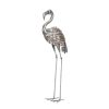 GALVANIZED FLAMINGO STATUE