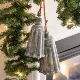 Set of Two Galvanized Holiday Bells