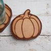 Set of Four Wood Burned Pumpkin Coasters