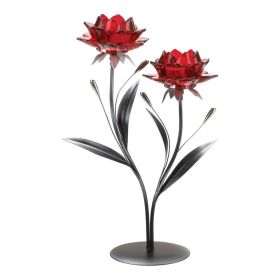 BEAUTIFUL RED FLOWERS CANDLEHOLDER