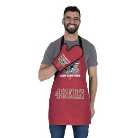 [Personalization Only] Official NFL 49ers Personalized Apron and BBQ Mitt Set