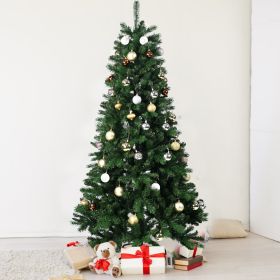 6FT PE/PVC Mixed Automatic Christmas Tree With Lights Xmas Decoration Light Up Holiday Season