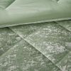 4 Pcs Velvet Comforter Set with Throw Pillow(Full/Queen)