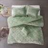 4 Pcs Velvet Comforter Set with Throw Pillow(Full/Queen)