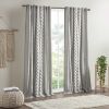 Cotton Printed Curtain Panel with Chenille Stripe and Lining(Only 1 Pc Panel)