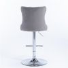 Furniture,Swivel Velvet Barstools Adjusatble Seat Height from 25-33 Inch, Modern Upholstered Chrome base Bar Stools with Backs Comfortable Tufted for