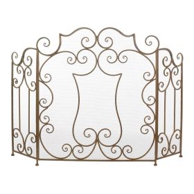 Contemporary Scroll Design Fireplace Screen - Modern Home Decor Accessory